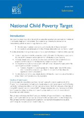 National Child Poverty Target