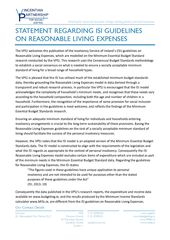 Statement regarding ISI guidelines on Reasonable Living Expenses