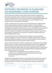 Statement regarding ISI guidelines on Reasonable Living Expenses